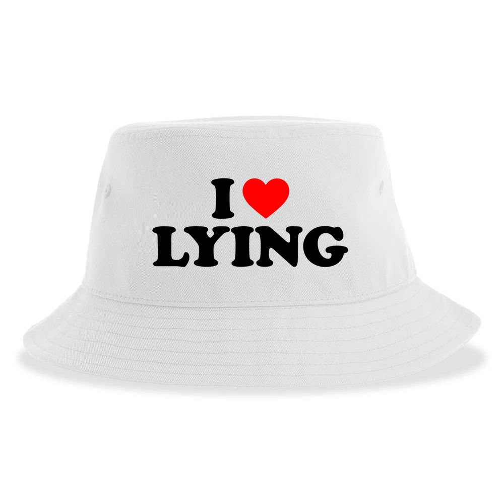 I Love Lying Gift I Heart Lying Funny Gift Sustainable Bucket Hat