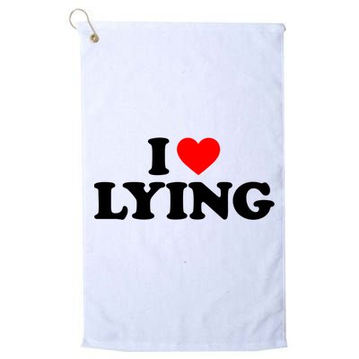 I Love Lying Gift I Heart Lying Funny Gift Golf Towel