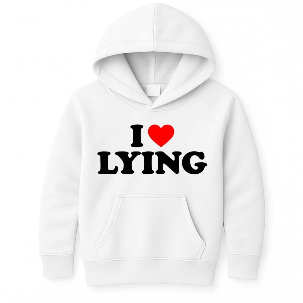 I Love Lying Gift I Heart Lying Funny Gift Kids Hoodie