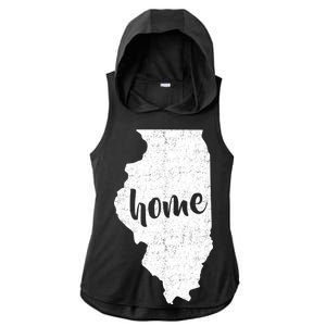 Illinois Home State Ladies PosiCharge Tri-Blend Wicking Draft Hoodie Tank