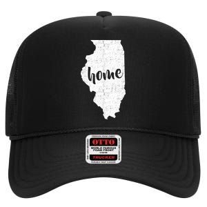 Illinois Home State High Crown Mesh Back Trucker Hat