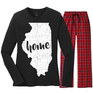 Illinois Home State Women's Long Sleeve Flannel Pajama Set 