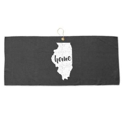 Illinois Home State Large Microfiber Waffle Golf Towel