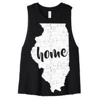 Illinois Home State Women's Racerback Cropped Tank