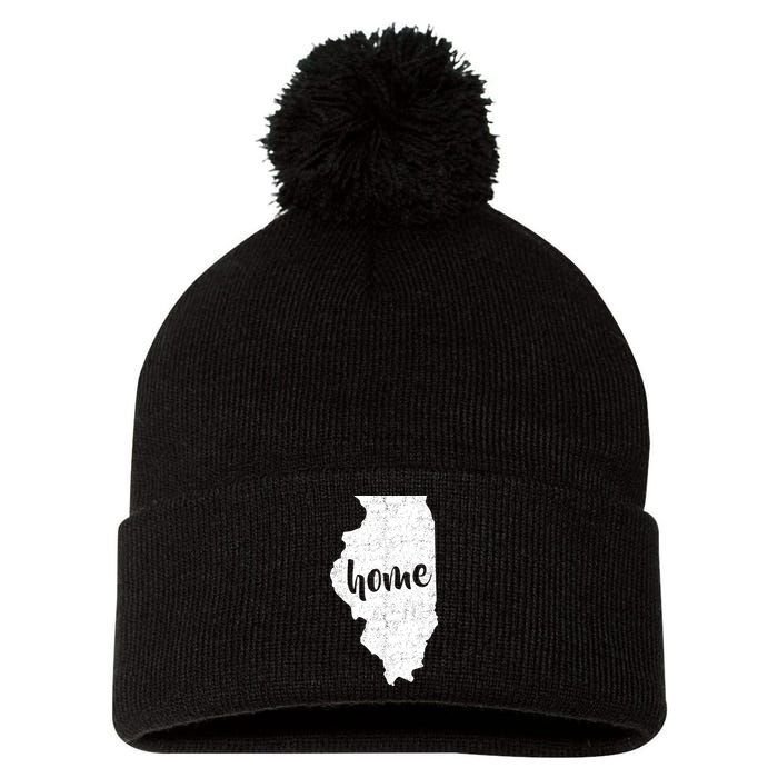 Illinois Home State Pom Pom 12in Knit Beanie