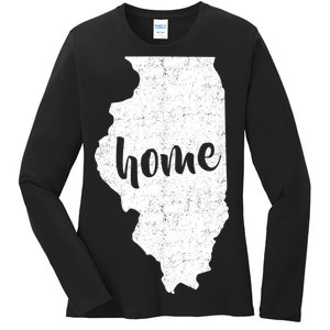 Illinois Home State Ladies Long Sleeve Shirt