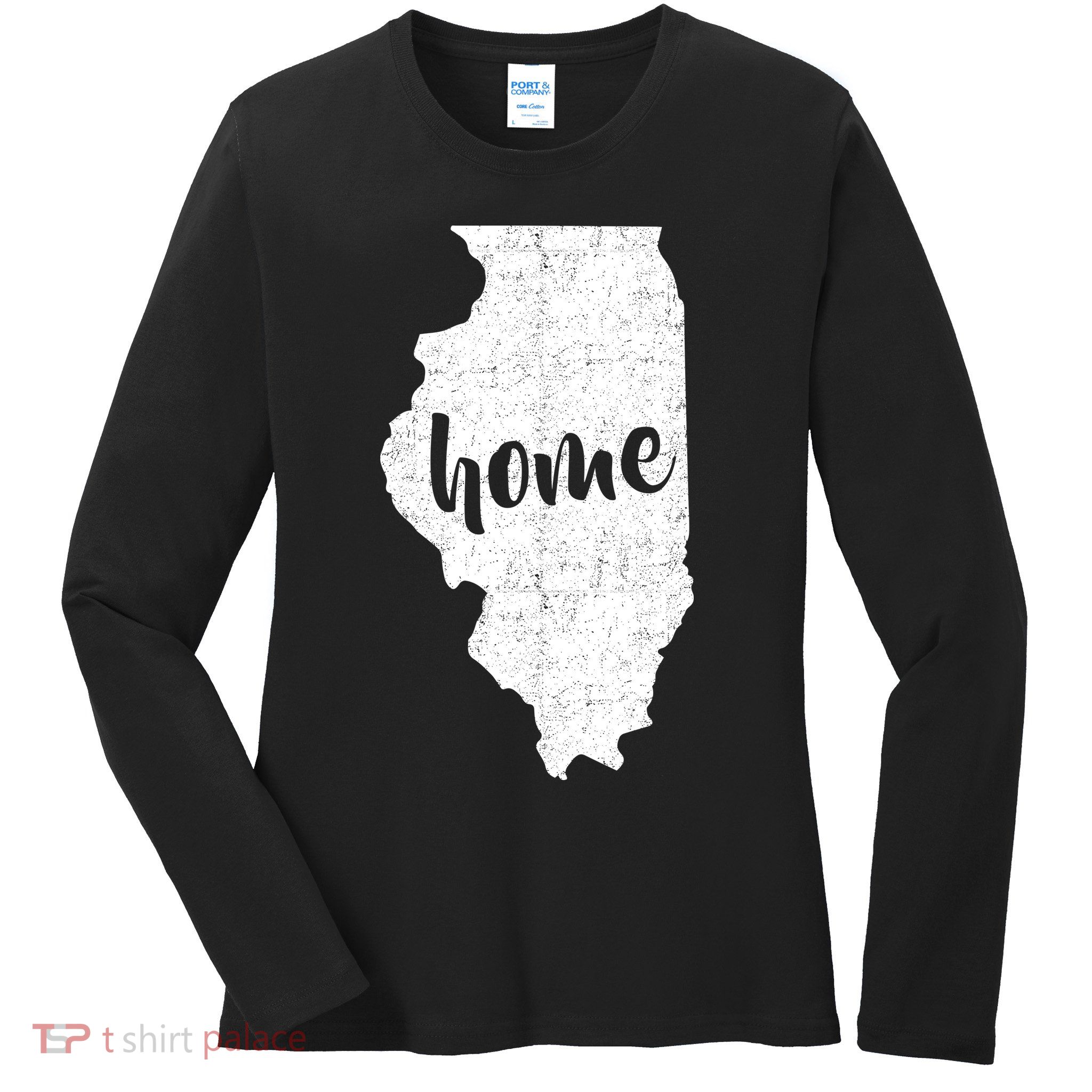 Illinois Home State Ladies Long Sleeve Shirt