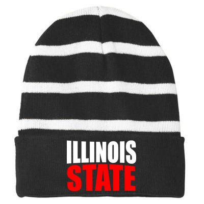 Illinois State Striped Beanie with Solid Band