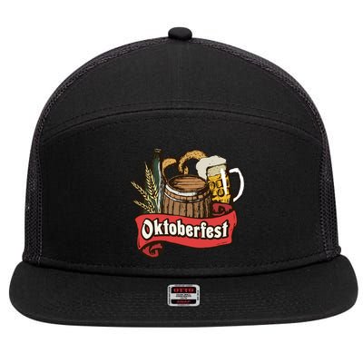 Illustration Oktoberfest 7 Panel Mesh Trucker Snapback Hat