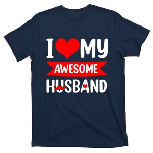 I Love My Husband Red Heart Valentines Day Matching Couple T-Shirt