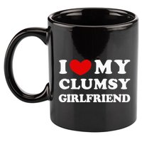 I Love My Clumsy Girlfriend I Heart My Clumsy Girlfriend 11oz C Handle Ceramic Mug