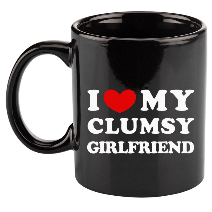 I Love My Clumsy Girlfriend I Heart My Clumsy Girlfriend 11oz C Handle Ceramic Mug