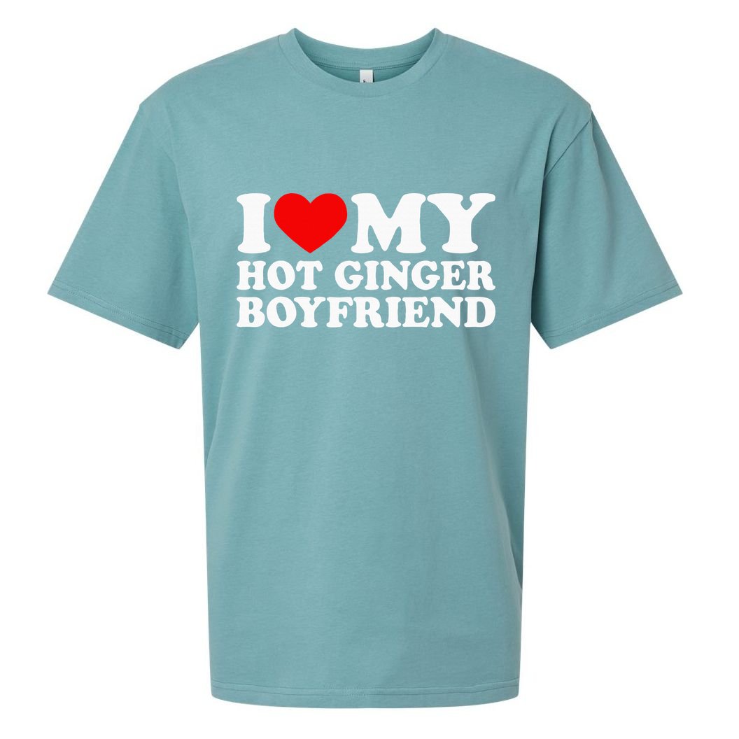 I Love My Hot Ginger Boyfriend I Heart My Hot Redhead Bf Sueded Cloud Jersey T-Shirt