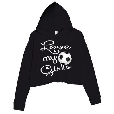 I Love My Soccer Futbol Great Gift For Momgiftcute Soccer Mom Gift Crop Fleece Hoodie