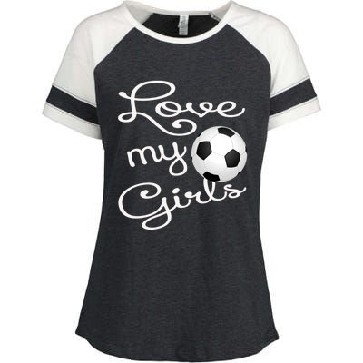 I Love My Soccer Futbol Great Gift For Momgiftcute Soccer Mom Gift Enza Ladies Jersey Colorblock Tee