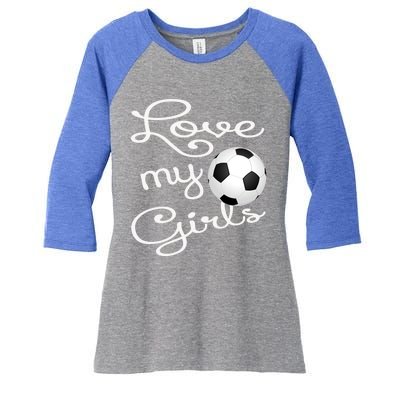 I Love My Soccer Futbol Great Gift For Momgiftcute Soccer Mom Gift Women's Tri-Blend 3/4-Sleeve Raglan Shirt