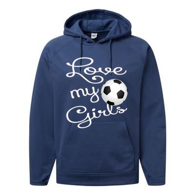 I Love My Soccer Futbol Great Gift For Momgiftcute Soccer Mom Gift Performance Fleece Hoodie