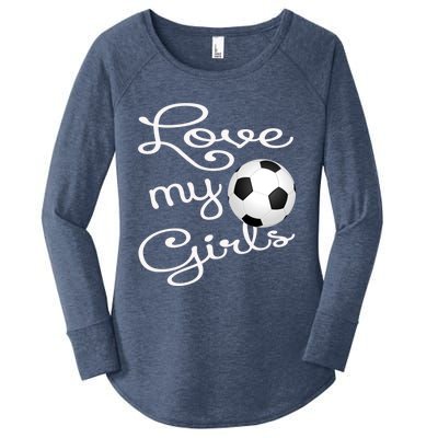 I Love My Soccer Futbol Great Gift For Momgiftcute Soccer Mom Gift Women's Perfect Tri Tunic Long Sleeve Shirt