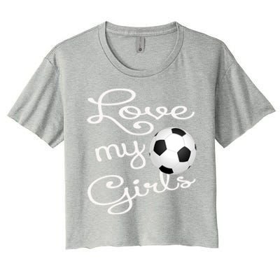 I Love My Soccer Futbol Great Gift For Momgiftcute Soccer Mom Gift Women's Crop Top Tee