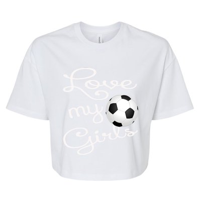 I Love My Soccer Futbol Great Gift For Momgiftcute Soccer Mom Gift Bella+Canvas Jersey Crop Tee