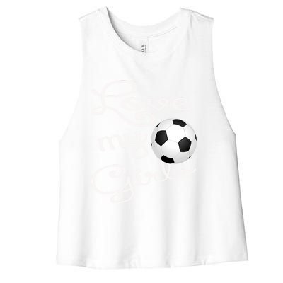 I Love My Soccer Futbol Great Gift For Momgiftcute Soccer Mom Gift Women's Racerback Cropped Tank