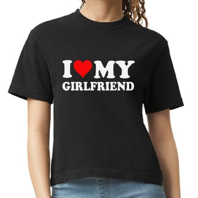 I Love My Hot Girlfriend I Heart My Hot Girlfriend Funny Gift Comfort Colors Boxy T-Shirt