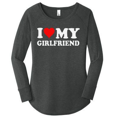 I Love My Hot Girlfriend I Heart My Hot Girlfriend Funny Gift Women's Perfect Tri Tunic Long Sleeve Shirt