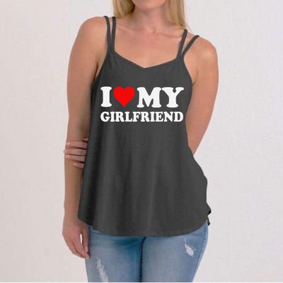 I Love My Hot Girlfriend I Heart My Hot Girlfriend Funny Gift Women's Strappy Tank