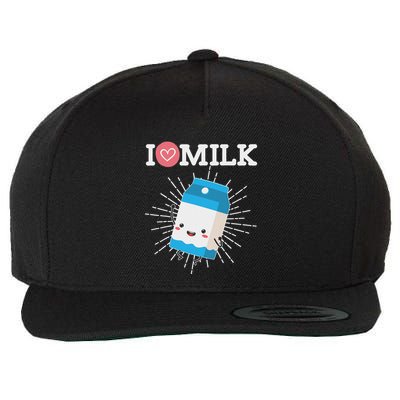 I Love Milk For A Funny Milk Maker Milk Novelty Fan Wool Snapback Cap
