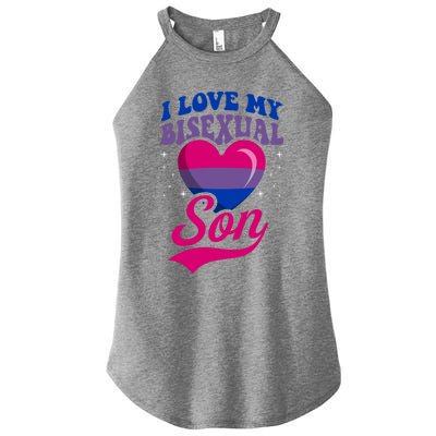 I Love My Bisexual Son Bisexual Pride Flag Rainbow Mom Dad Cute Gift Women’s Perfect Tri Rocker Tank