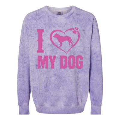 I Love My Dog Colorblast Crewneck Sweatshirt