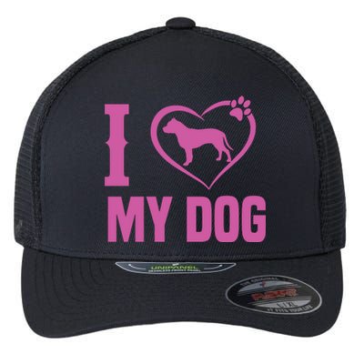 I Love My Dog Flexfit Unipanel Trucker Cap