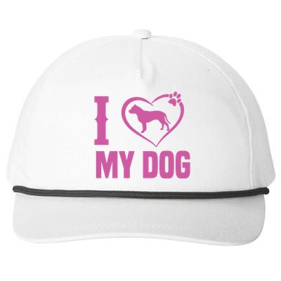 I Love My Dog Snapback Five-Panel Rope Hat