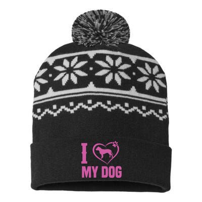 I Love My Dog USA-Made Snowflake Beanie