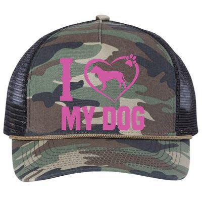 I Love My Dog Retro Rope Trucker Hat Cap