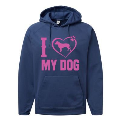 I Love My Dog Performance Fleece Hoodie