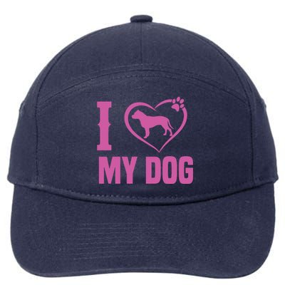 I Love My Dog 7-Panel Snapback Hat