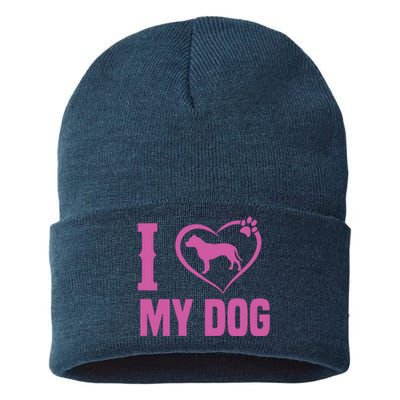 I Love My Dog Sustainable Knit Beanie