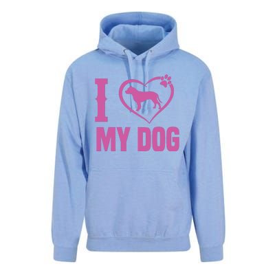 I Love My Dog Unisex Surf Hoodie