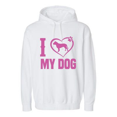 I Love My Dog Garment-Dyed Fleece Hoodie