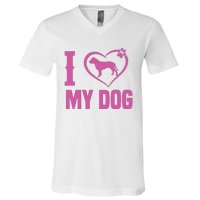 I Love My Dog V-Neck T-Shirt