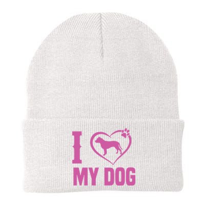 I Love My Dog Knit Cap Winter Beanie