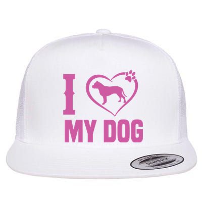 I Love My Dog Flat Bill Trucker Hat