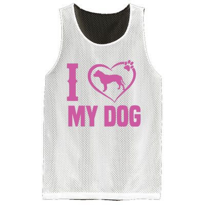 I Love My Dog Mesh Reversible Basketball Jersey Tank