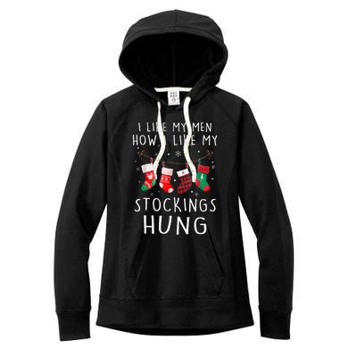 I Like My How I Like My Stockings Hung Funny Christmas Women's Fleece Hoodie