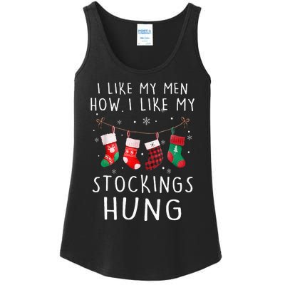 I Like My How I Like My Stockings Hung Funny Christmas Ladies Essential Tank