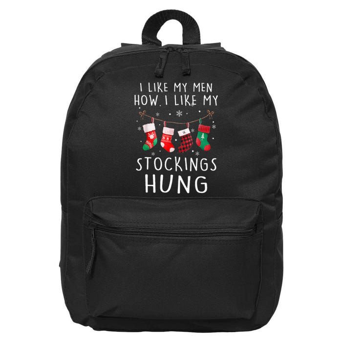 I Like My How I Like My Stockings Hung Funny Christmas 16 in Basic Backpack