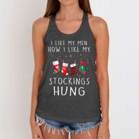 I Like My How I Like My Stockings Hung Funny Christmas Women's Knotted Racerback Tank