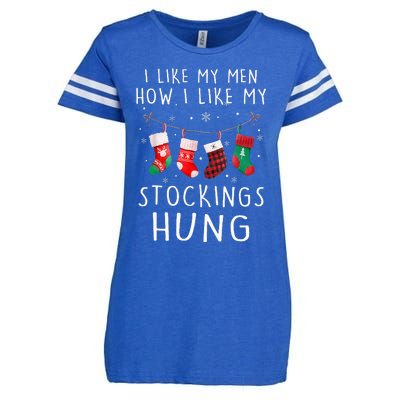 I Like My How I Like My Stockings Hung Funny Christmas Enza Ladies Jersey Football T-Shirt