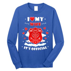 I Love My Wife Gift Funny I Heart My Wife Valentines Gift Long Sleeve Shirt